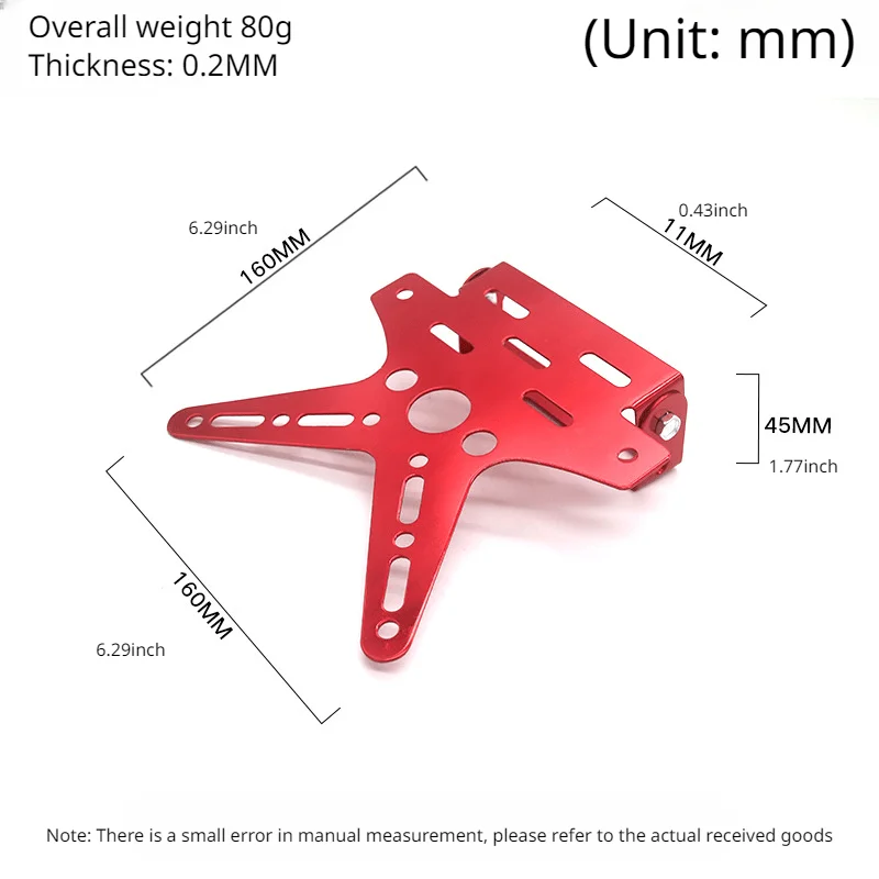 Generic Motorcycle Number License Plate Adjustable Aluminum Alloy Holder Mount Bracket - Black/Red/golden/blue
