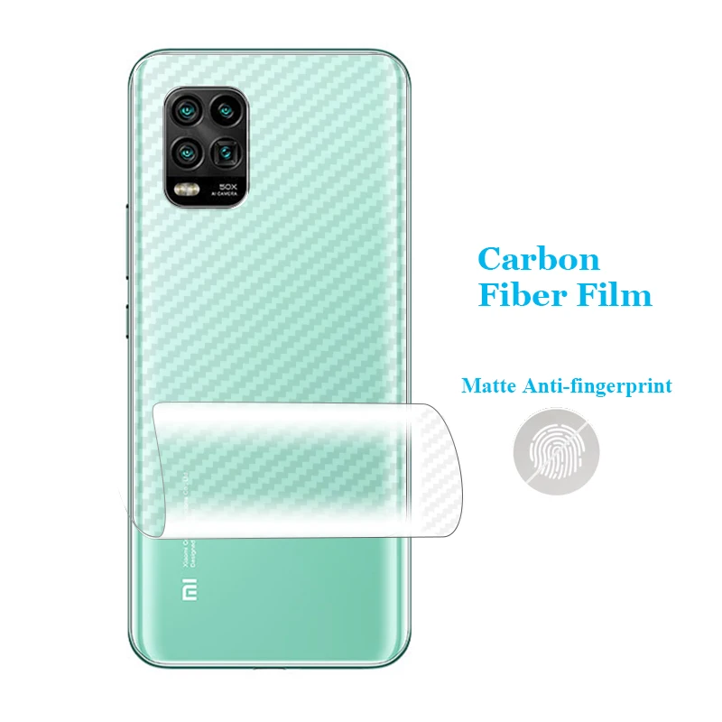 For Xiaomi Mi 10s 10i 10 Pro Youth Lite Ultra 3D Anti-fingerprint Transparent Carbon Fiber Back Film Screen Protector Sticker