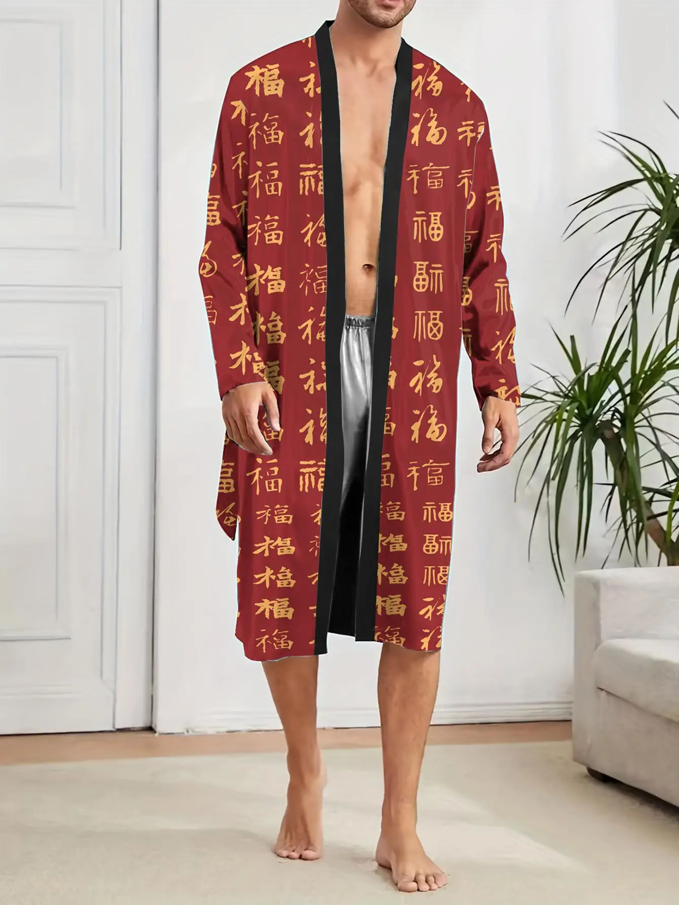 1pcs Men's Robes 2026 Spring/Summer Robe man Graphic robe dressing gown 3D Printed Breathable Men's bathrobe Sleepwear