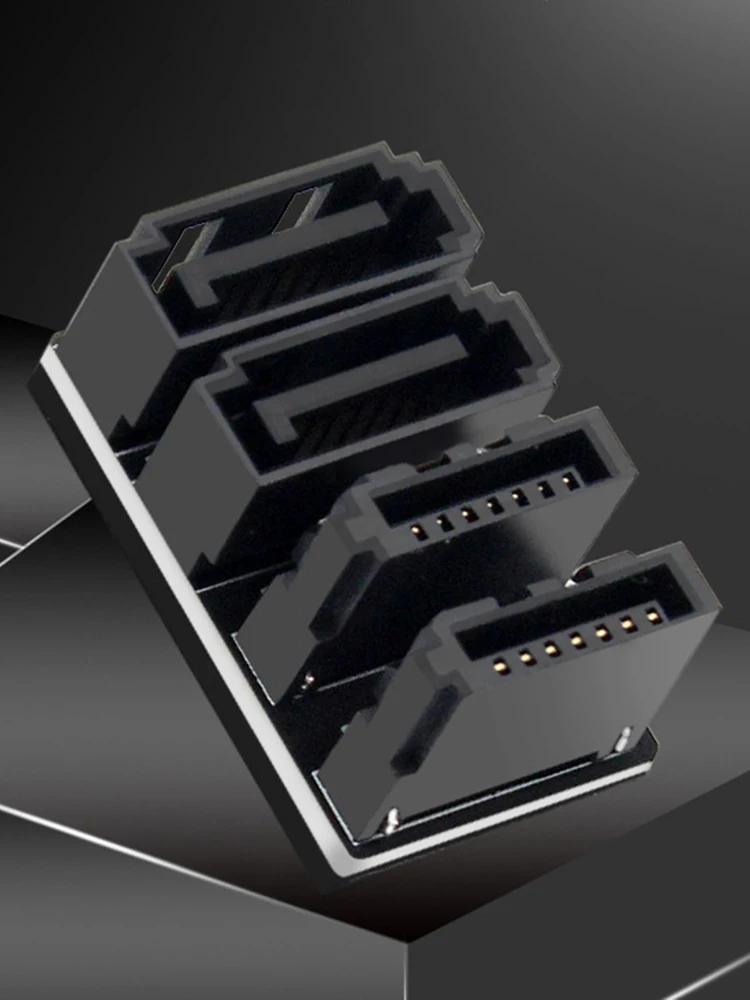 1-5 шт. двойной SATA 7-контактный преобразователь «папа-мама» 180/90 градусов угловой адаптер Plug and Play кабель-адаптер для компьютерного SSD HDD