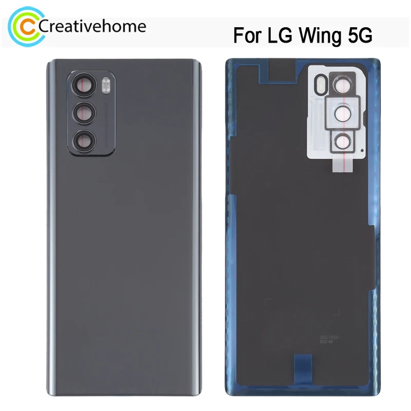 High Quality Back Battery Cover for LG Wing 5G LMF100N LM-F100N LM-F100V LM-F100 Rear Cover with Logo Repair Spare Part