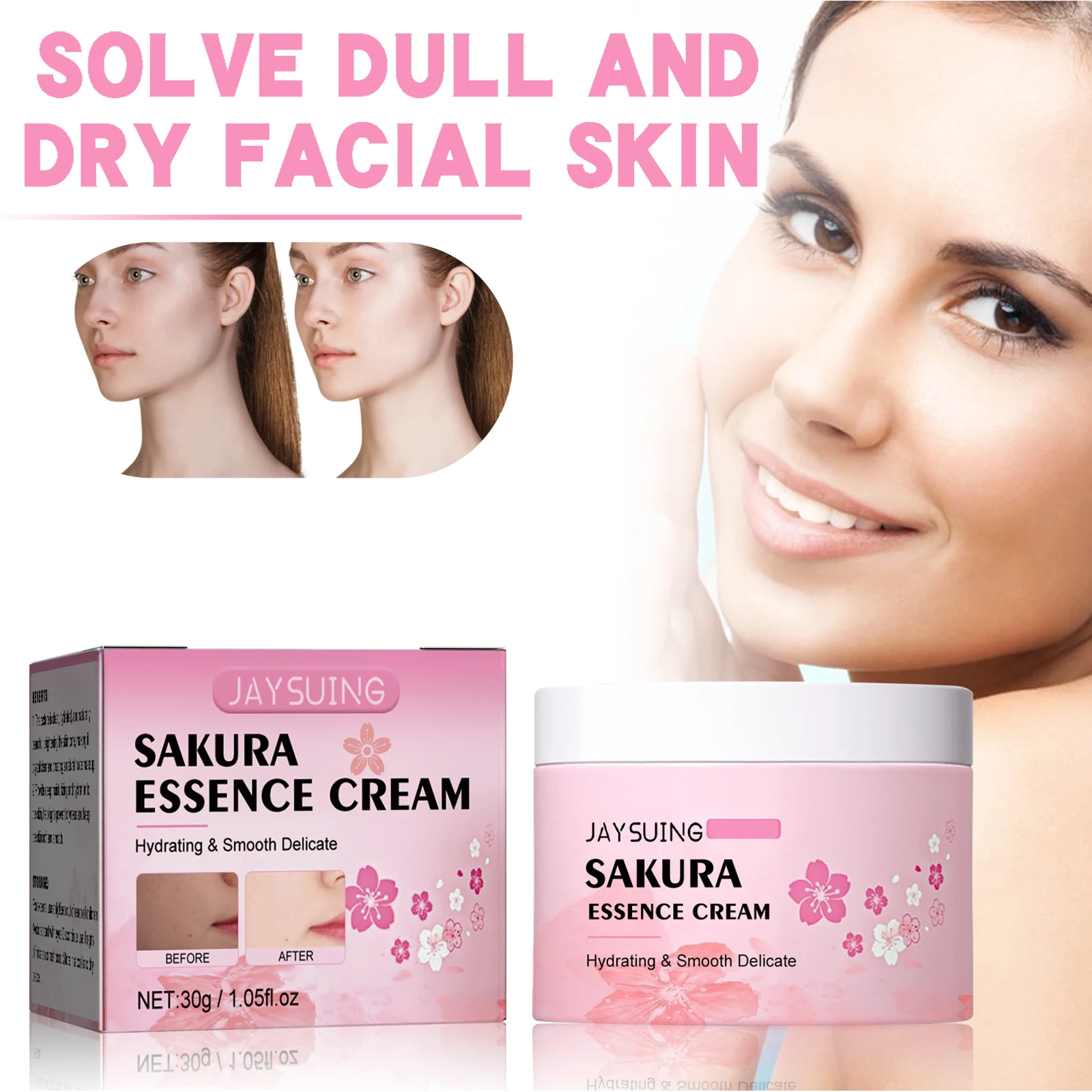 30g Cherry Blossom Essence Face Cream Facial  Moisturizing Cream Brightening The Skin& Improving Dull Face Care Products