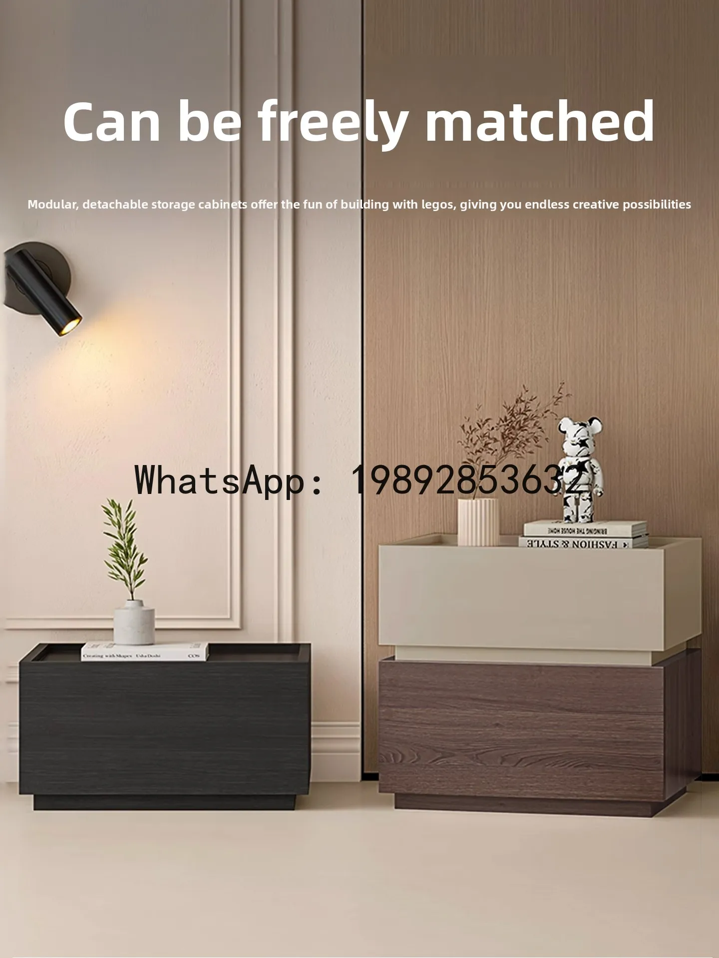 YFY Bedside Table for Home  2025 New Model Light Luxury High-End Feel Building Block Storage Cabinet Simple Bedside Organizer