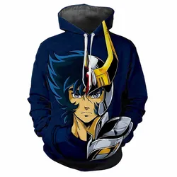 Saint Seiya Classic 3D Harajuku Printed Cartoon Anime Cool Fashion Avant-garde Men Women Soft And Comfortable Trendy Hoodie Top