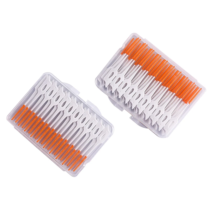 20/40PCS Silicone Interdental Brushes Super Soft Dental Cleaning Brush Teeth Cleaner Dental Floss Toothpicks Oral Care Tools