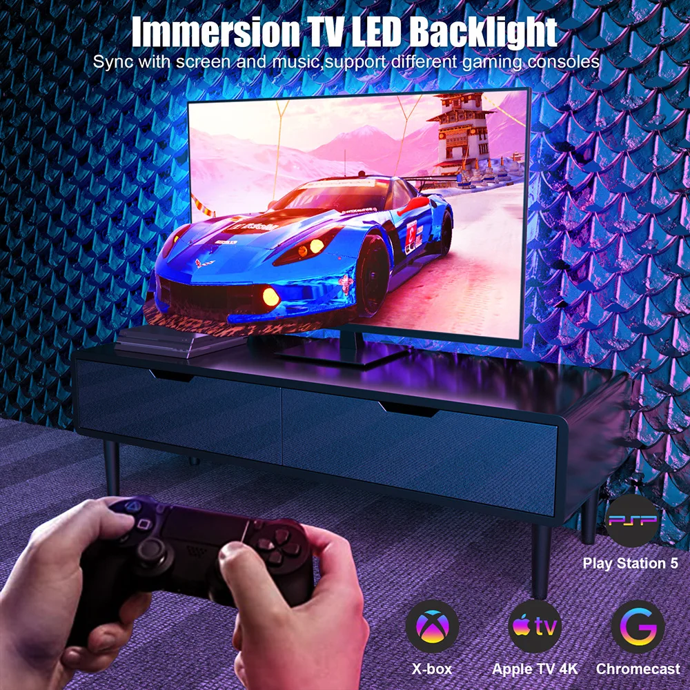 Inteligentne podświetlenie Led telewizora Ambient dla 4K Hdmi synchronizacja Doos Led Strip Verlichting Kit głos Wifi Google assistant Controle