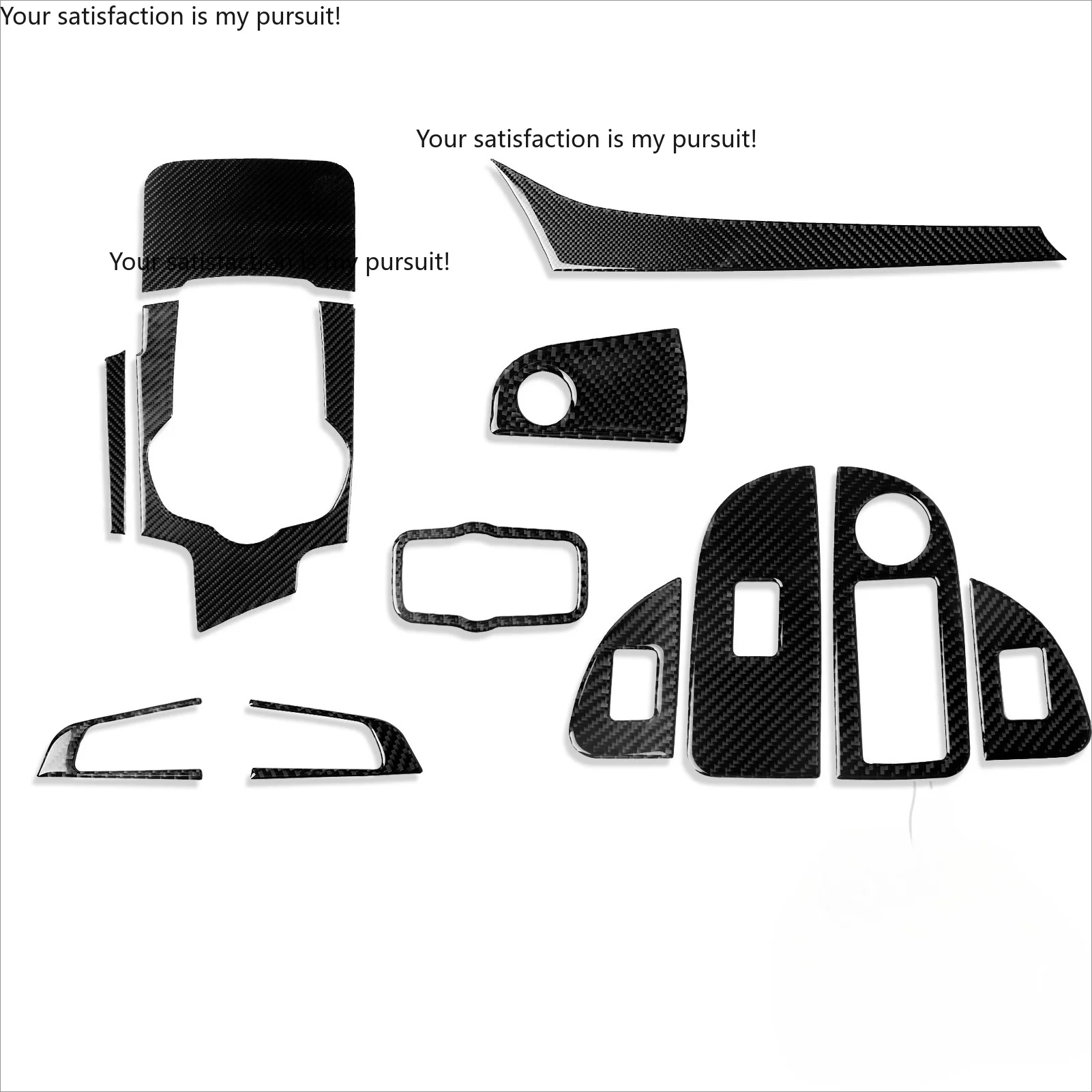 Carbon fiber interior set is suitable for α coefficient car interior modification accessories 12 pieces