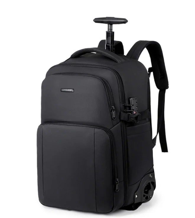 Men Rolling Wheeled Backpack for men women 20 Inch carry on Water Resistant Laptop Compartment Trolley Bag Carry on luggage bags