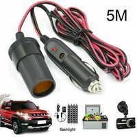 5M Car Cigar Lighter Plug 12V Extension Cable Adapter Socket Charger Lead