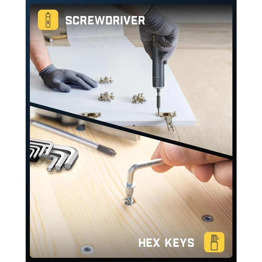 Набор инструментов для электрической отвертки S1 NEX Studio, 3 настройки крутящего момента, макс. 6 Нм, 10 магнитных битов, 7 типов инструментов, шестигранные ключи, гаечный ключ