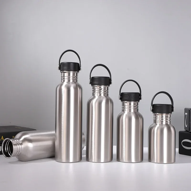 Stainless Steel Sports Kettle Large Capacity All Steel Single-layer Outdoor Hiking Bottle Water Thermos Bottle Keep Hot and Cold