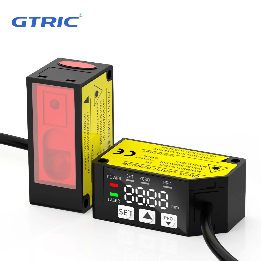 GTRIC CMOS Type Photoelectric Displacement Switch Accuracy 0.01mm NPN PNP Voltage Current Output Laser Distance Ranging Sensor