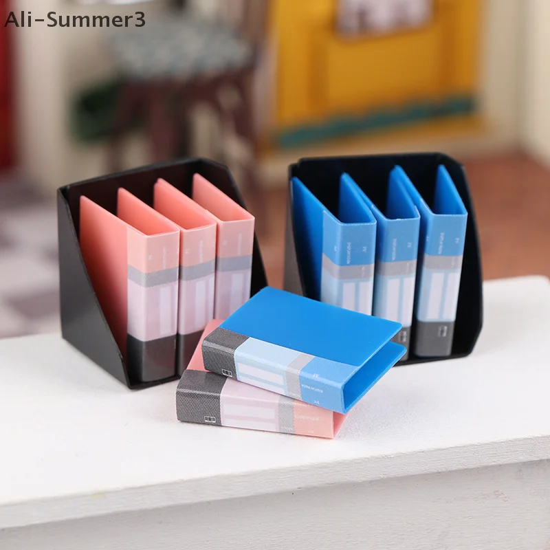 1 Set Mini Writing Board Clip Notebook File Folder Stationery Board Toys Office Desk Simulation Folder Model Dollhouse Parts