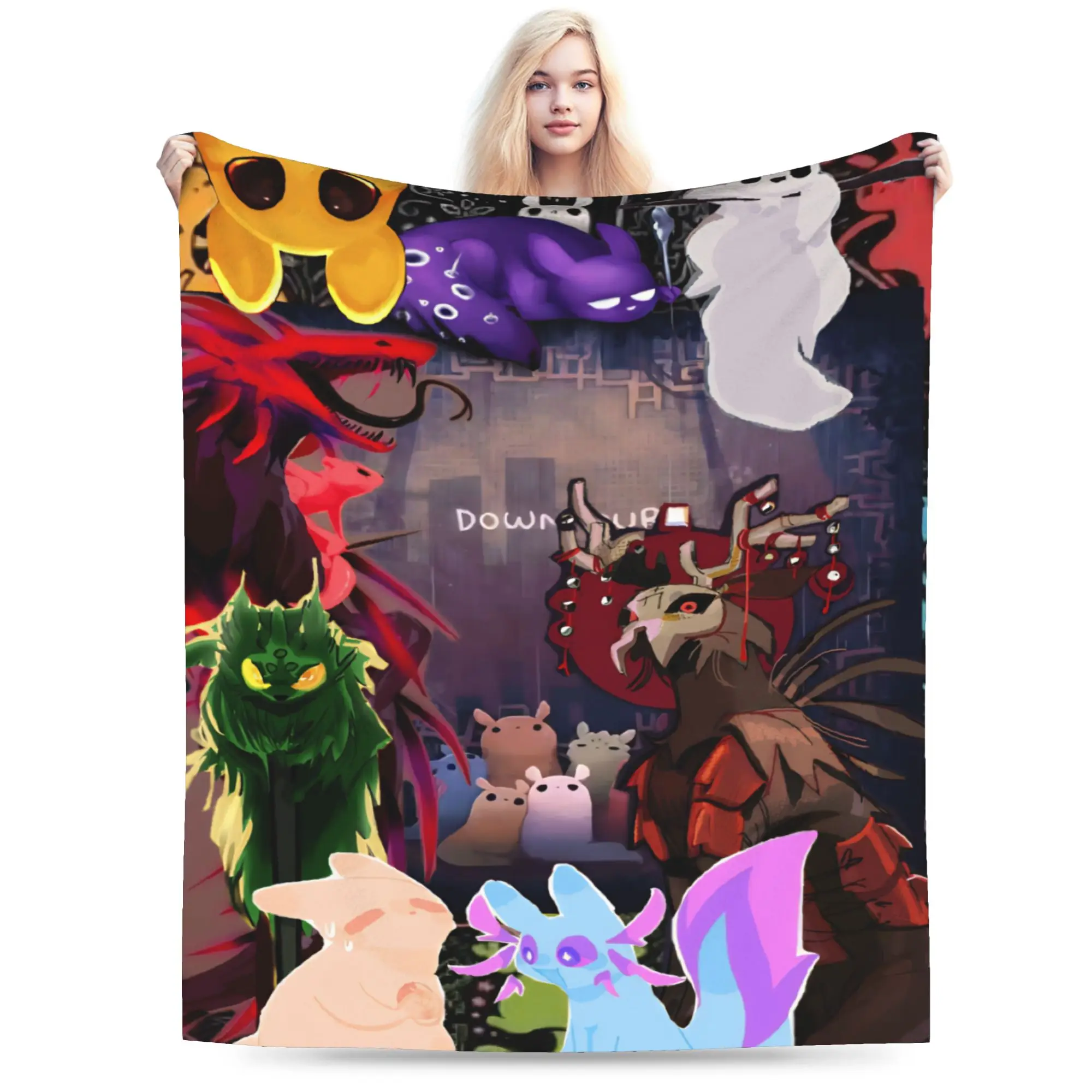 Relax Rain World Slugcat Downpour Indie Game Blanket Merch Room Decorative  Throw Blanket Lightweight Thin Velvet for Outdoor