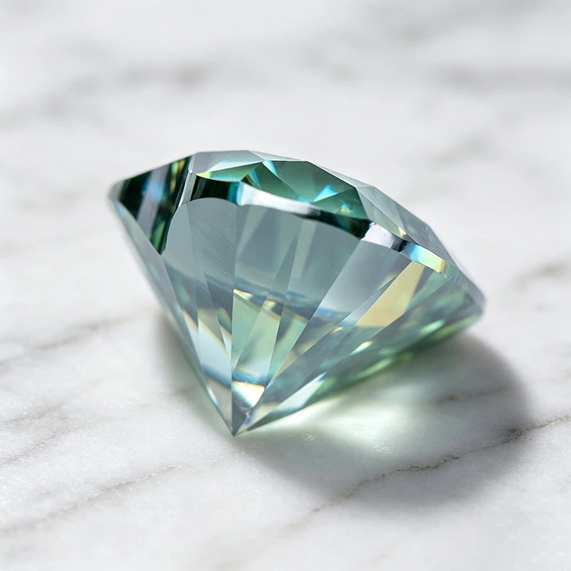 Moissanit-Stein Herzschliff Natürlicher Gelbgrüner Edelstein für Charms Schmuckherstellung Materialien Besteht Diamanttester mit Zertifikat – Detail 4