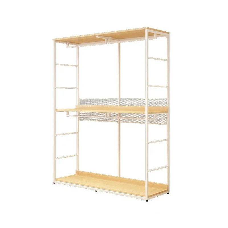 Walk-in closet rack Metal cloakroom rack Wrought iron open