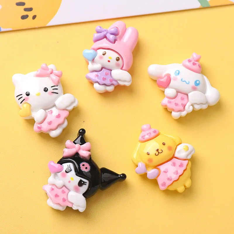 10 Pcs New Mini Kawaii Cartoon Animal Kitten Puppy Rabbit Series Resin Scrapbook Diy Jewelry Children Gift Hairpin Accessories