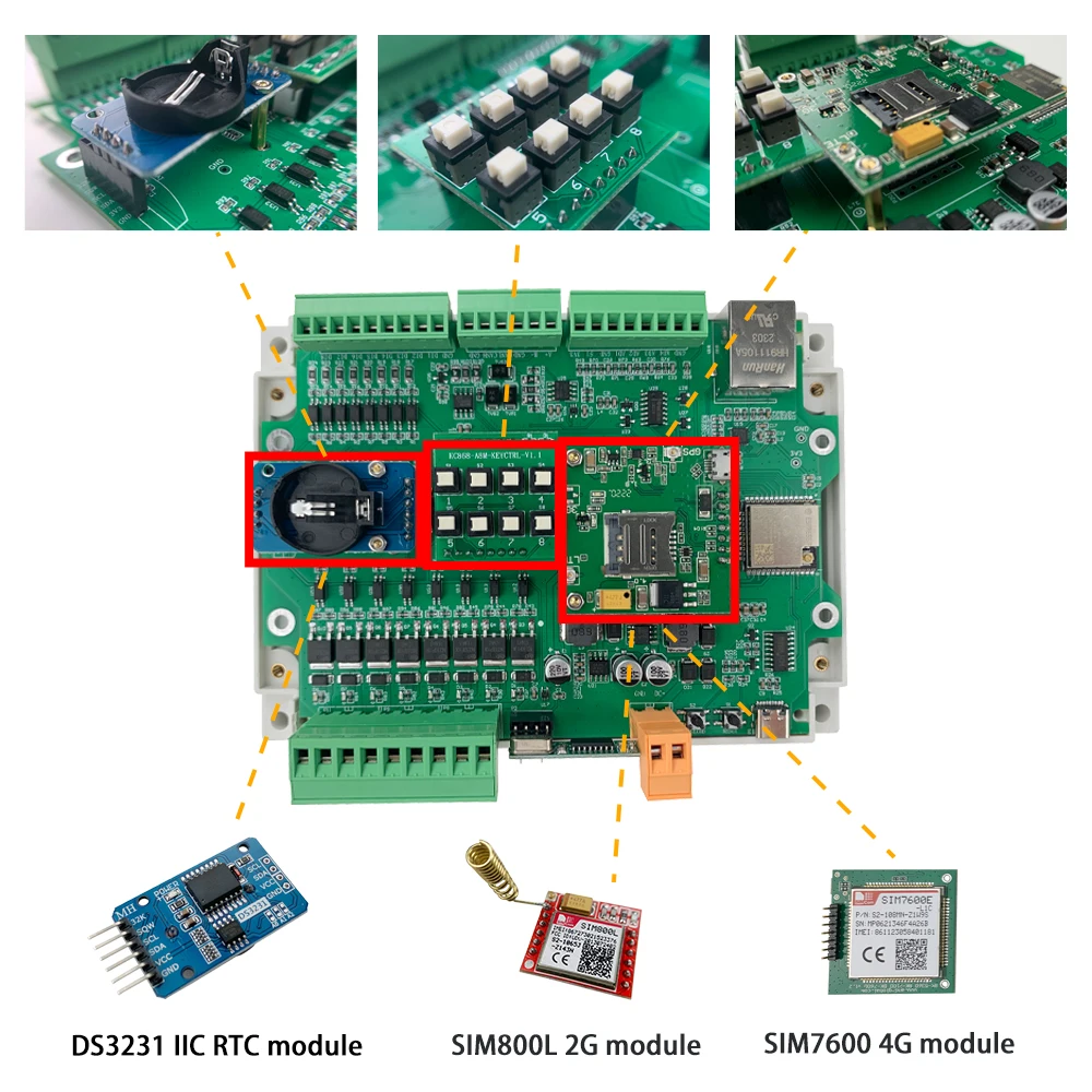 Imagem -03 - Interruptor Wifi para Smart Home Automation Mosfet io Board Kc868-a8m Rs485 Esp32 Esp32 Controle Tasmota Iic Rtc Ds3231 Módulo 2g 4g Gsm