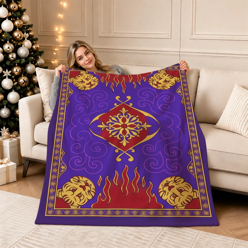 Retro Fashion Magical Flying Carpet Fun Warm Soft Plush Blanket For Sofa Living Room Nap Home Bedroom Gift Flannel Pet Hogar