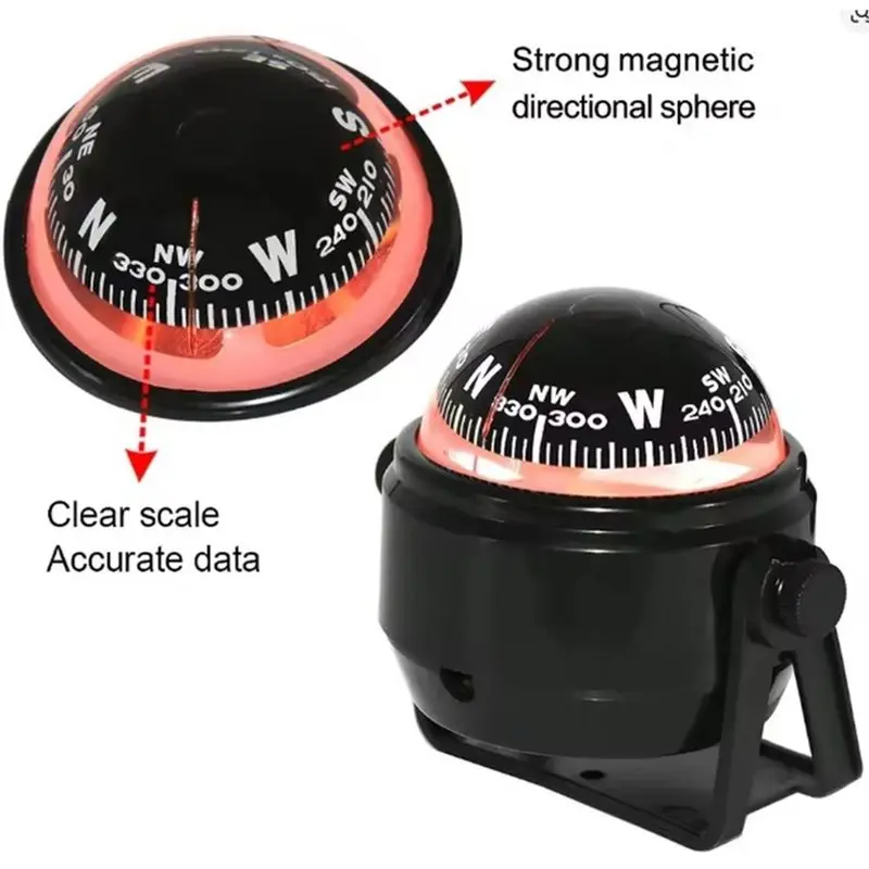 Boat Car Navigation Positioning Waterproof Electronic LED Light Marine Sailing Compass Nautical Compass-AT20