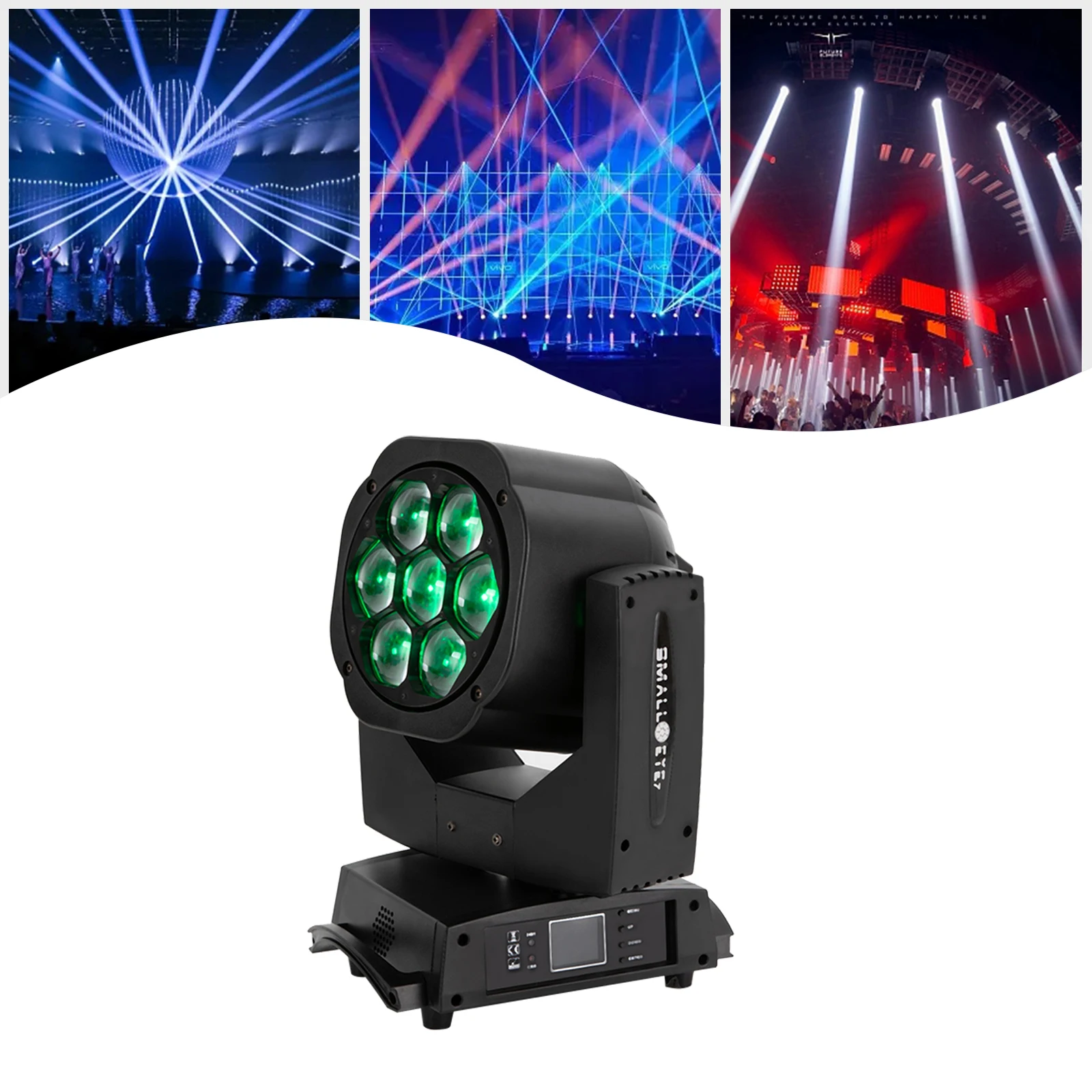 

Светодиодный прожектор Seven Bees Eye Moving Head Light, 7x15W RGB, 540° ° Пан 270 ° Устройство для наклона (Tilt) с DMX512 для KTV, баров, свадеб и вечеринок