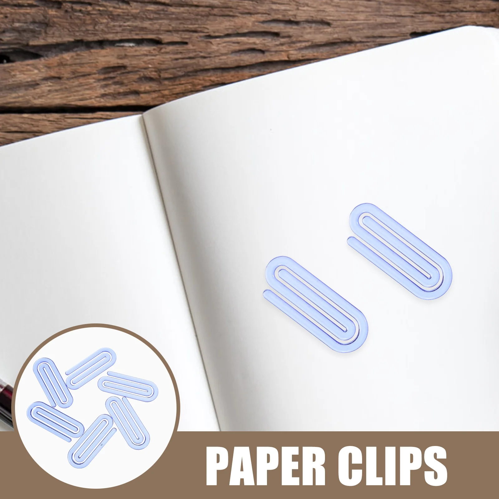 60 Pcs Big Paper Clip Plastic Clips Office Folders Small Clamp Paperclips File Document Binder Blue