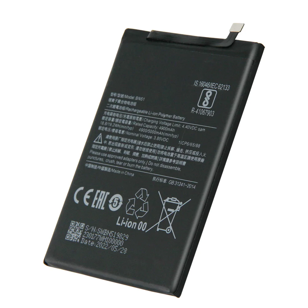 Bateria de substituição BN51 para Xiaomi Redmi 8 Redmi 8A Redmi8 Bateria recarregável 5000mAh