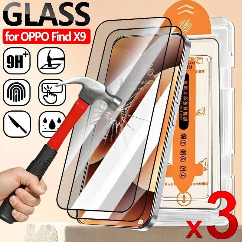

1-3PCS Easy Installation Screen Protectors for OPPO Find X9Ultra X9sPro Anti-scratch Fingerprint Unlcok Tempered Glass Film