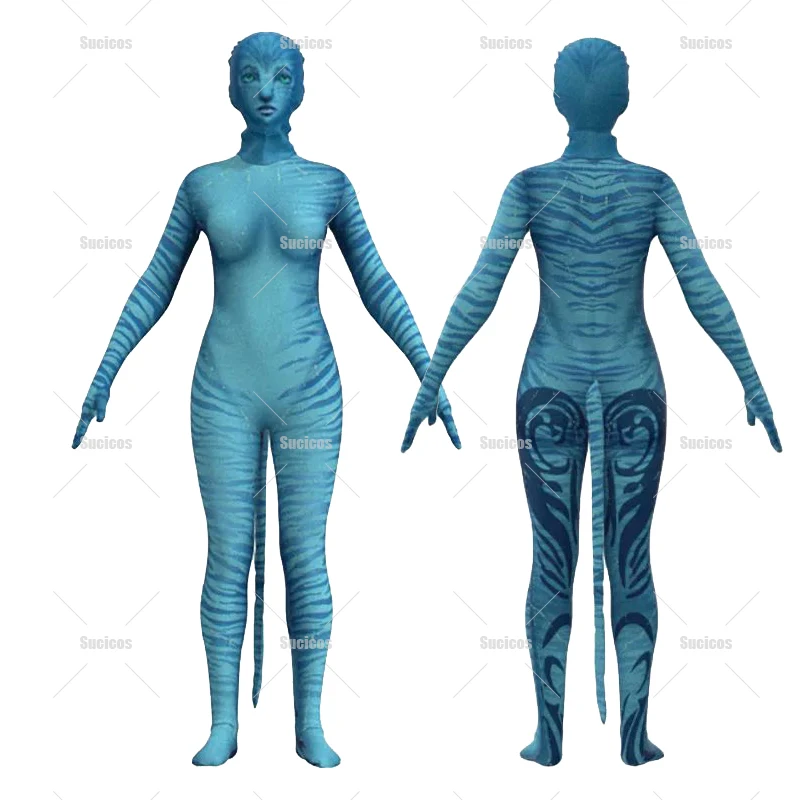 Костюм Аватара для взрослых и мальчиков и девочек, карнавальный костюм Джейка Салли Нейтири, полиэстер, зентай, вечерние комбинезон с хвостом для женщин и мужчин, Хэллоуин