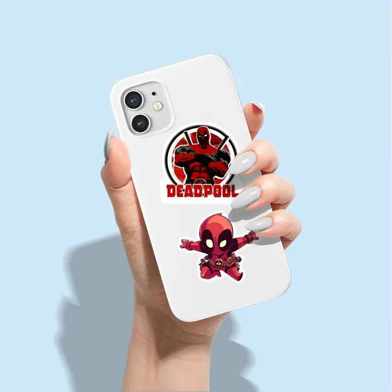 สติกเกอร์เคสโทรศัพท์มือถือลายการ์ตูนอนิเมะ Deadpool 50ชิ้นสติกเกอร์ตกแต่งโน้ตบุ๊คกีตาร์ขายส่ง