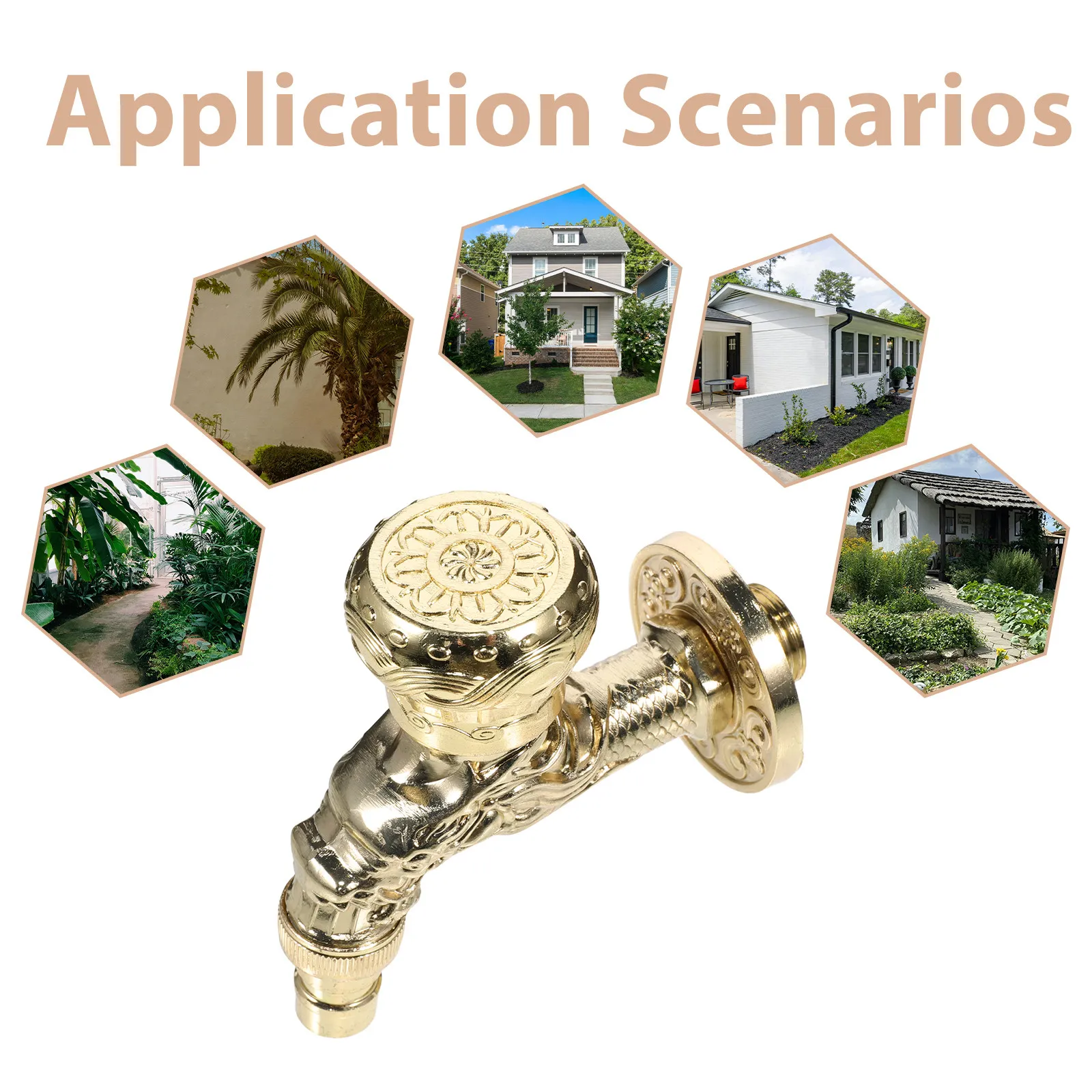 Outdoor Garden Faucet Water Tap for Washing Machine Mop Sink Faucets Vintage Bathroom