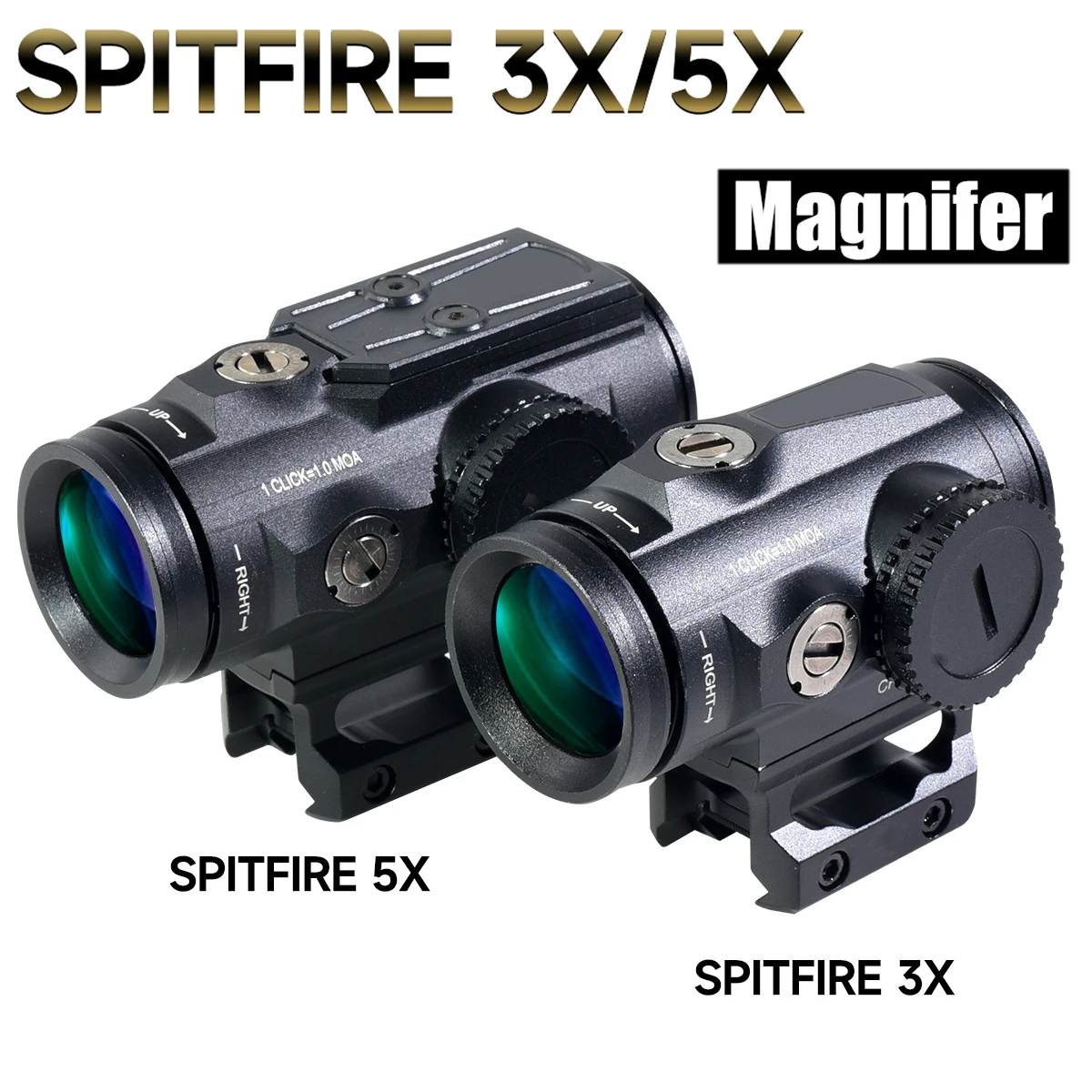 

SPITFIRE GenIl 3X/5X Magnifier Scope Reticle Rifle Scope Optics Hunting Airsoft Accessory Fit 20MM Rail Mount with Original Logo