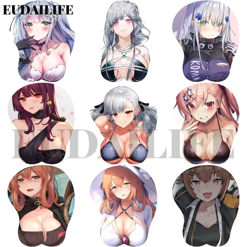 

Girls Frontline Springfield HK416 3D подставка для запястий коврик для мыши силиконовый коврик для груди Oppai мягкий коврик для мыши офисная работа подарок