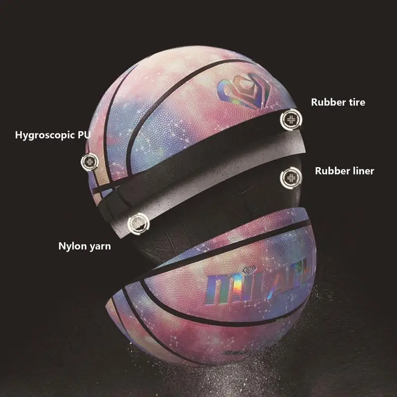 야광 농구 야간 반사 축구 야광, 성인용 야광 농구, 야외 스포츠 팀 훈련 공, 사이즈 7