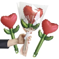 Mini Rose Balloon Heart Shaped Flower Balloon Wedding Anniversary Love Confession Valentine's Day Decoration Supplies Girls Gift