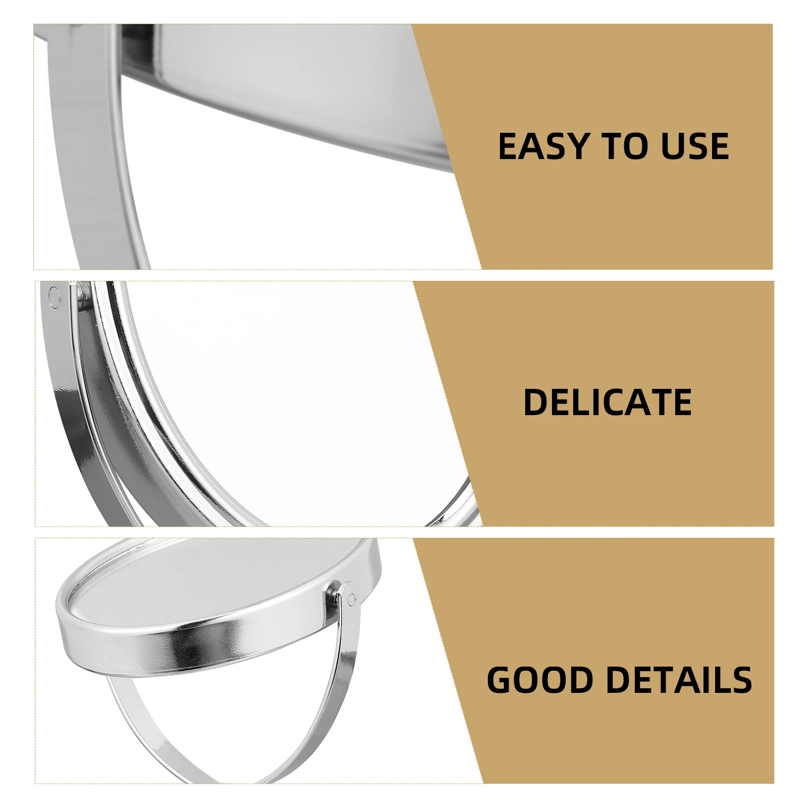 

Double Sided Makeup Mirror Double-sided Vanity Silver Rotating Durable Tabletop Metal Desktop Elegant