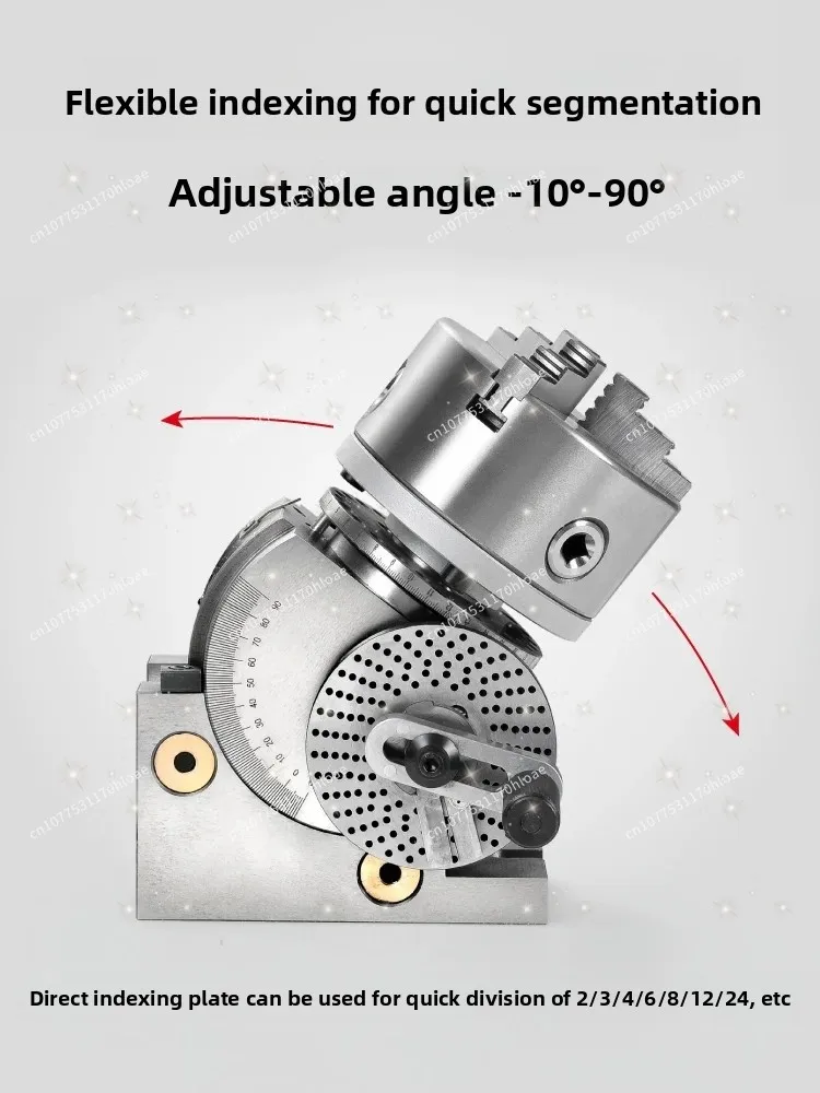 4inch with 100mm Chuck Indexing Head Milling Machine Indexing HeadVertical and Horizontal Dual-use Head Universal Quick Indexing