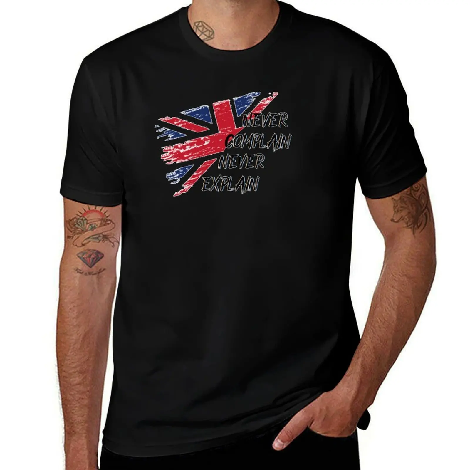 Copie de english flag, never complain, never explain T-Shirt Daily Wear Print T-Shirt
