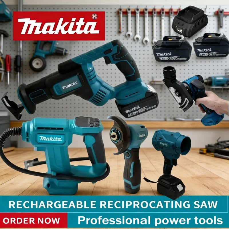 

Аккумуляторный бесщеточный ударный шуруповерт Makita, перезаряжаемая отвертка, электрическая сабельная пила, профессиональный электроинструмент 18В