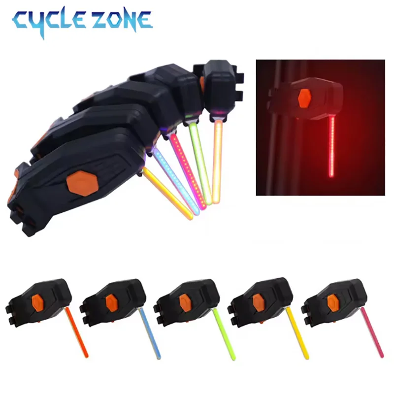 

Bicycle Warning Tail Light Rechargeable LED Colorful Flash Tail Lights Bike Photon Drop Rear Light Cycling Lamp MTB Road Bike