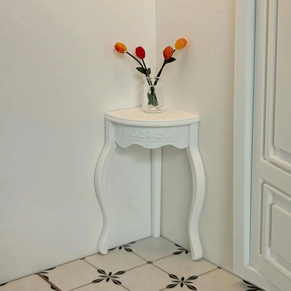 Miniature Furniture Corner Coffee Table 1/12 Scale Realistic PLA Model Imaginative Play Display Furniture Doll House Accessories