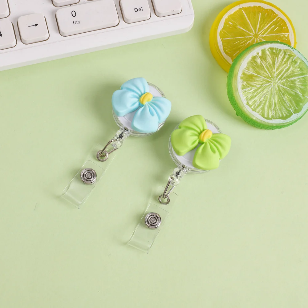 القوس زهرة ممرضة شارة بكرة اسم العلامة ثلاثية الأبعاد فلورا قابل للسحب شارة حامل بطاقة العمل بطاقة الهوية سهلة سحب مشبك استخدام المستشفى #2