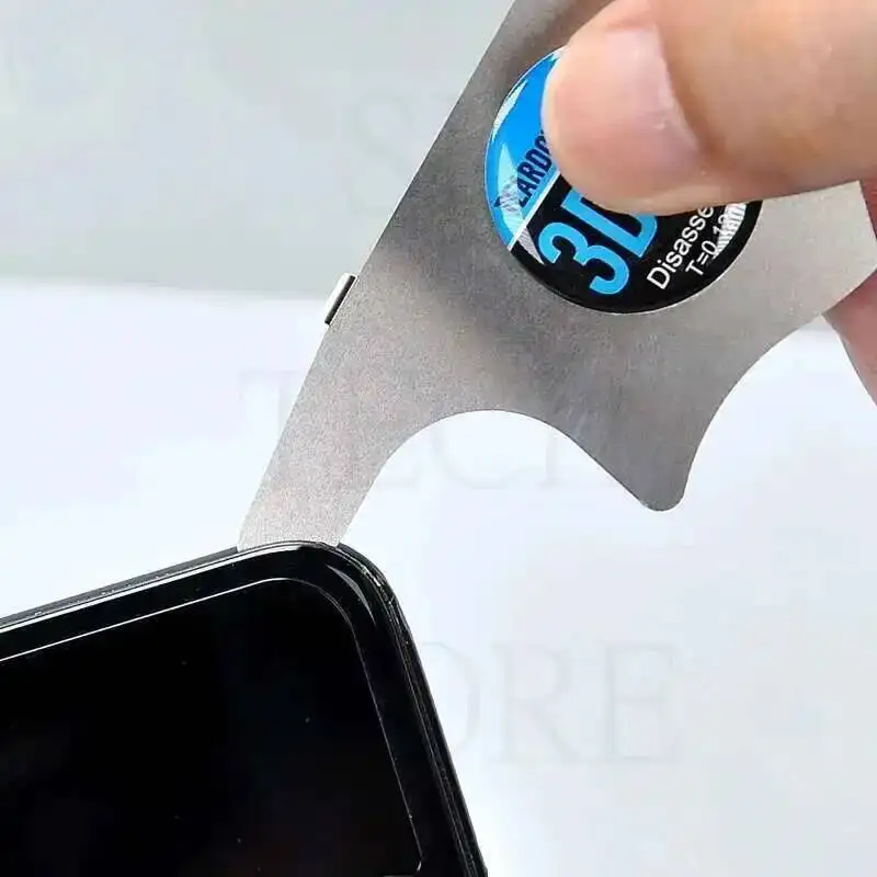3D Mobile Phone LCD Screen Spudger 0.12mm Opening Pry Card Ultra Thin Flexible Disassemble Steel Metal for iPhone Samsung Repair