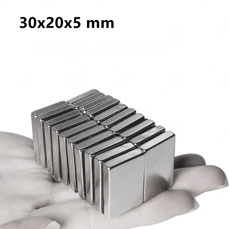 2~50pcs 30x20x5 mm Block Powerful Magnets 30mmX20mm Bulk Sheet Neodymium Magnet 30x20x5mm Permanent NdFeB Magnetic 30*20*5 mm