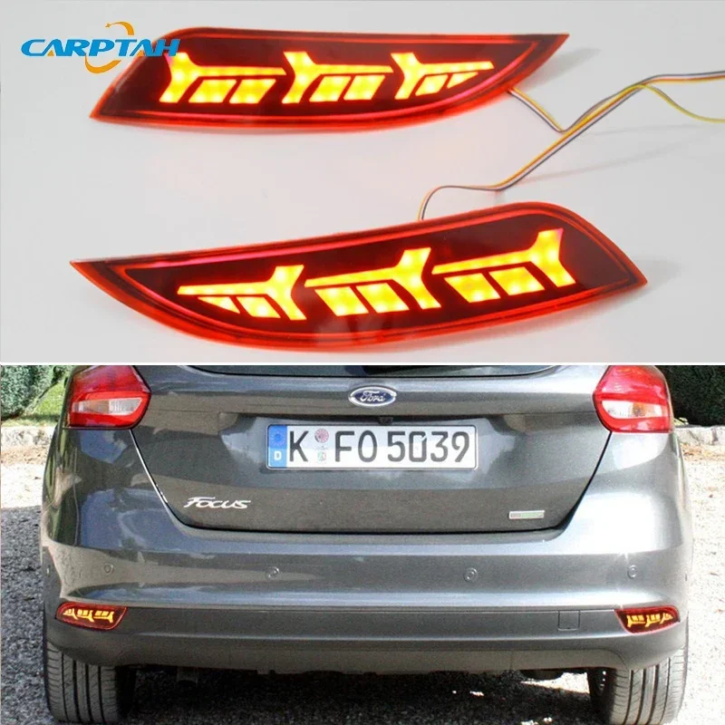 

Car LED 12V Rear Bumper Fog Lamps For Ford Focus Hatchback ST 2015-2018 Brake Light Turn Signal Backup Reflector Lamp Taillights