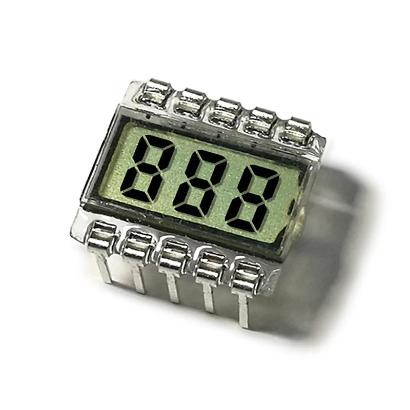 5PCS 10PIN TN Positive 3-Digits Segment LCD Panel 3.0V Digital Tube Display LCD Segment Code Screen 1.2*1.2cm