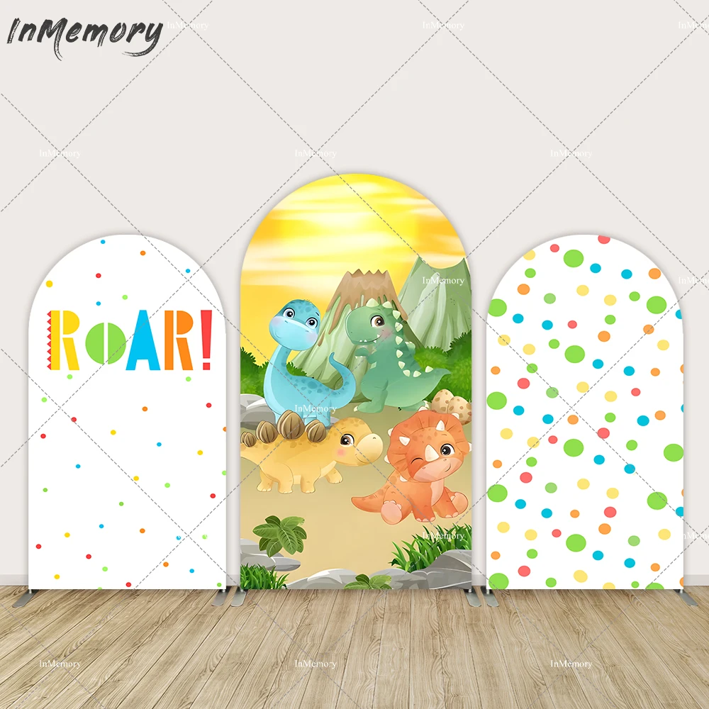 

Customize Baby Dinosaur Arch Backdrop Party Decor Supplies Roar Baby Shower Arched Wall Banner Safari Party Background for Boy