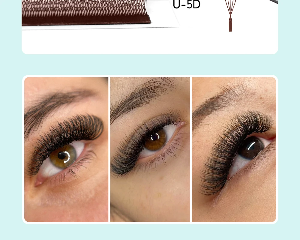 LUKATME M/C/D Curl 7-14mm Foxy Volume 4D 5D Wimpern Braun YY Wimpern Vorgefertigte 6D 7D 8D Fächer Flauschige U-6D Falsche Wimpernverlängerung – Detail 10