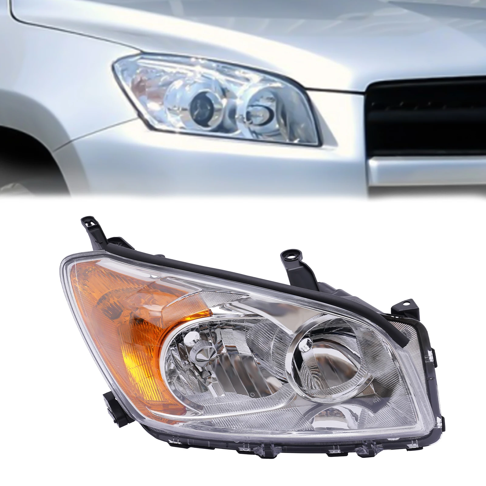 Right Side Headlight, Halogen Car Headlamp, Fits 2009-2012 Toyota Rav-4, Halogen Headlight Passenger Right Side