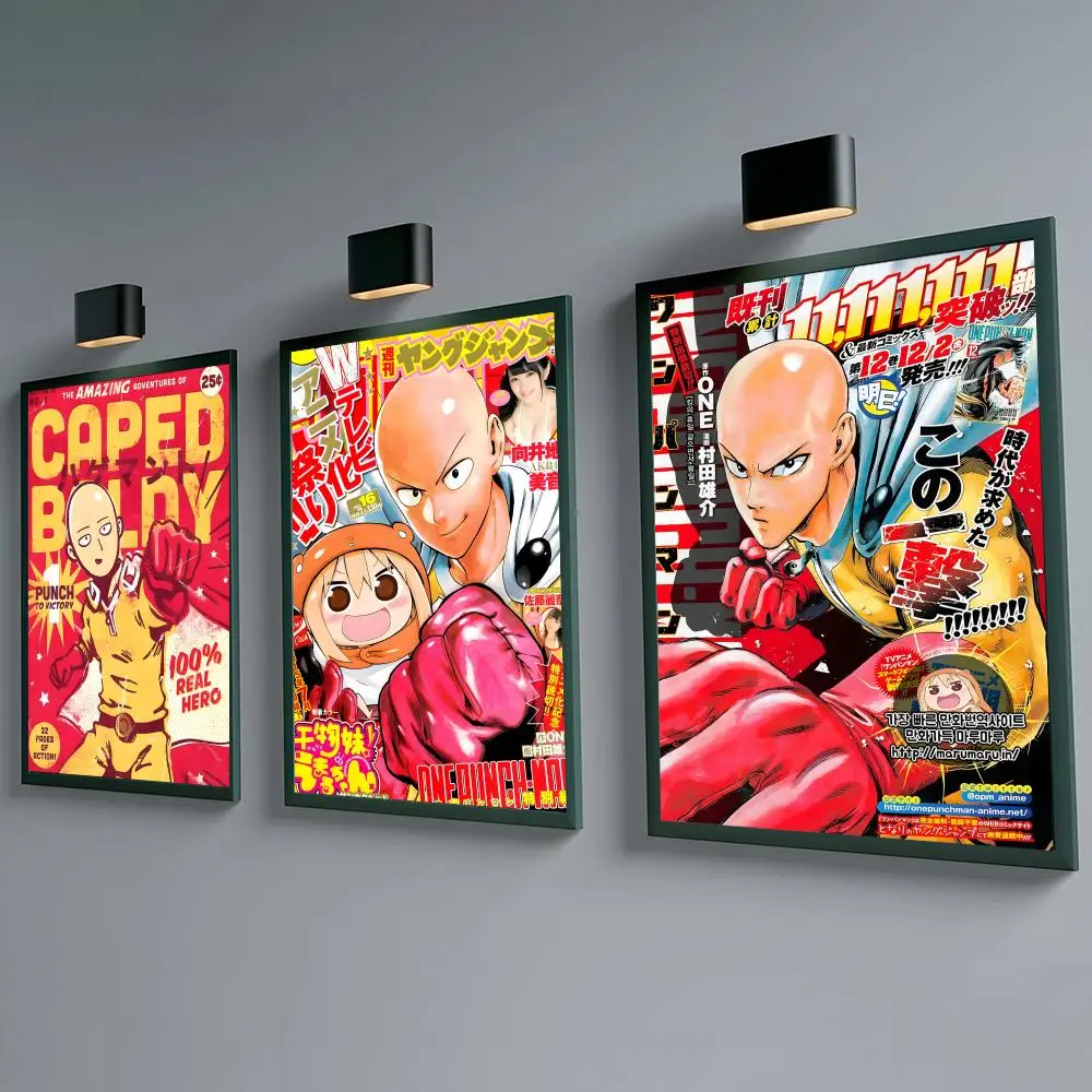 Anime One-Punch Man Poster Self-adhesive Waterproof Paper Sticker Coffee House Bar Room Wall Decor - view 2